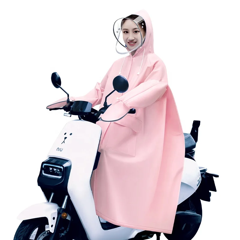 Custom  Quality Portable Reusable Waterproof Raincoat Single-Person Motorcycle Rain Coat with Hood Women  Made Plastic