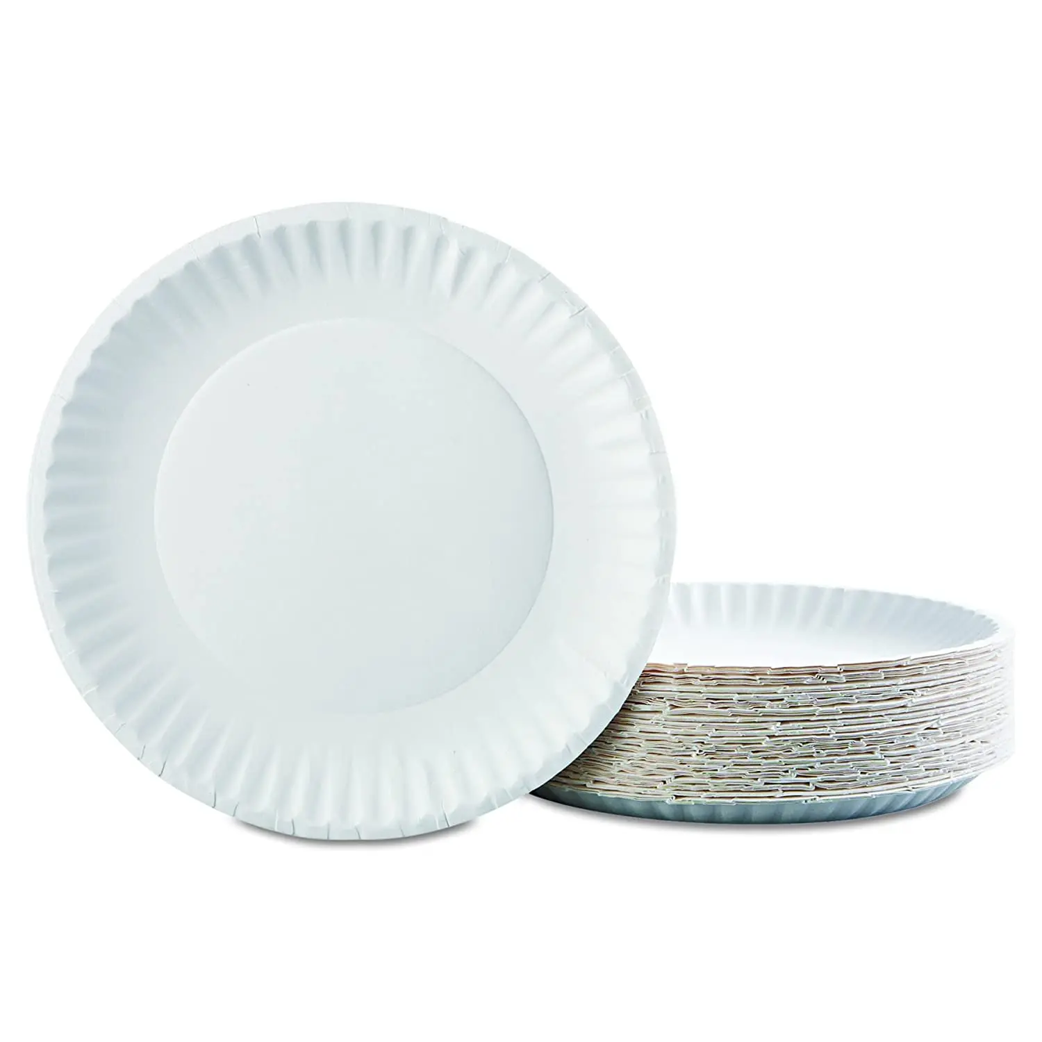 9 Inch White Paper Plates Uncoated Everyday Disposable Paper Plates ...