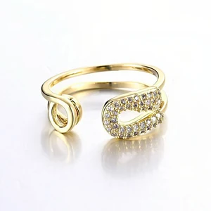 Muxcor Gold Plated Alloy Geometric Irregular Open Ring Niche Affordable Luxury European and American Style Promise Ring