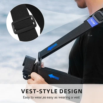Telesin Hot Sell Action Camera Accessories for Gopro 13 12 11 10 9 Adjustable High Elastic Density Harness Chest Strap Mount product image