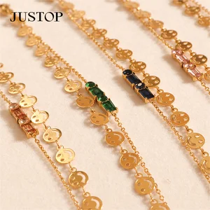 Wholesale Stainless Steel 18k Gold Plated Bracelet Elasticity Heart Crystal Bracelets for Women Jewelry