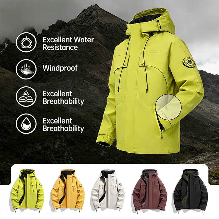 OEM Service Logo Spring Casual Outdoor Activities Hooded Waterproof Windproof Zipper Softshell Jacket Unisex Workwear