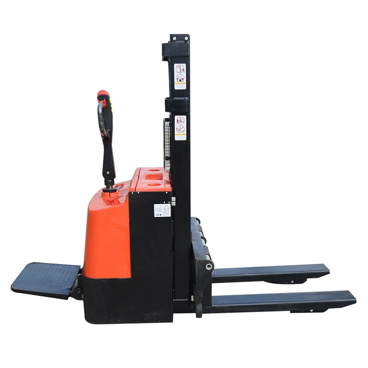 Good price self loading lifting forklift 1000kg 2000kg lift height 3m 4m stand on style full electric forklift on sale