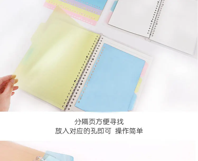 A5 20リングバインダーディバイダー 4タブ付き B5 26穴バインダー