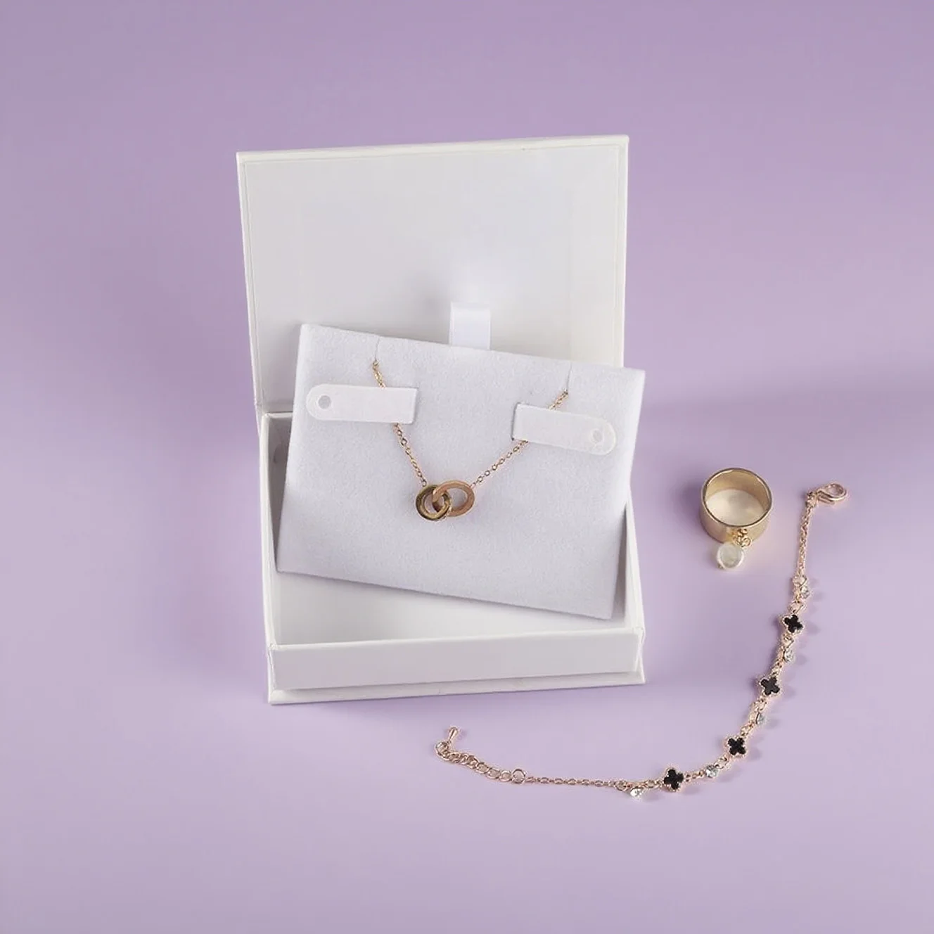 Luxury Women's Bangle Box | Modern Coated Paper Jewelry Case | Engagement Gift Packaging with Secure Design