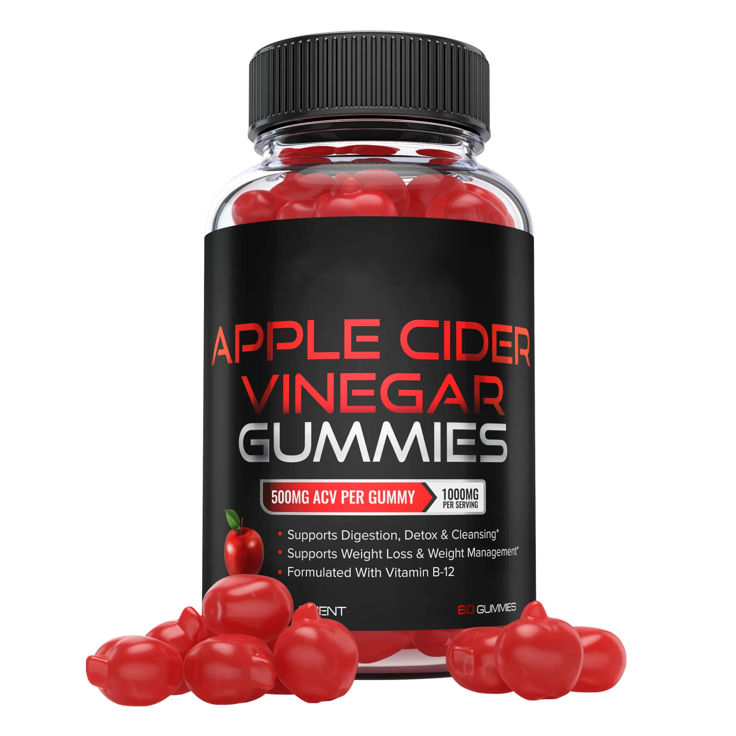 Apple Cider Vinegar Gummies  1000mg  Formulated to Support Weight Loss Efforts & Gut Health Supports Digestion, Detox