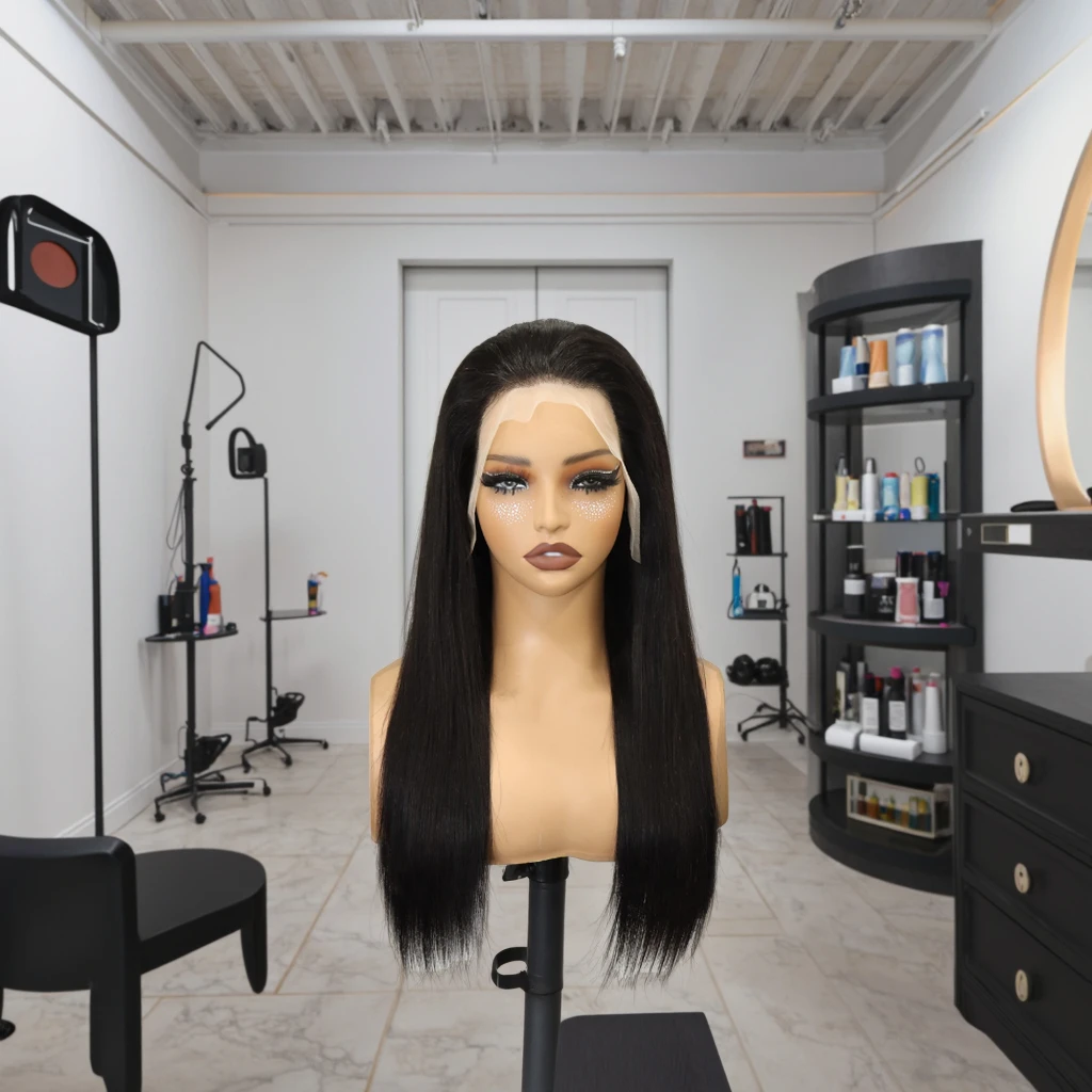 NATURAL STRAIGHT HD 13X4 LACE FRONT WIG REMY 100 VIRGIN HUMAN HAIR 280 DENSITY!! Silky Straight Human Hair Lace Front Wigs 5x5 13x4 Swiss  main image 2