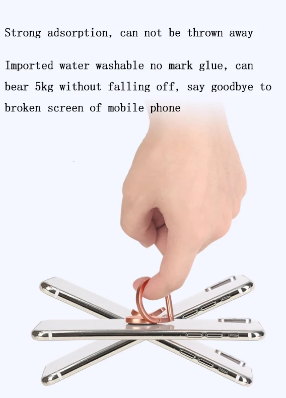 Finger ring stand metal phone holder