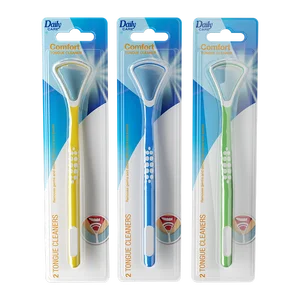 Daily Care Home Use Food Grade Silicon Tongue Cleaner Soft Rubber Tongue Scraper for Adult Oral Cleaning