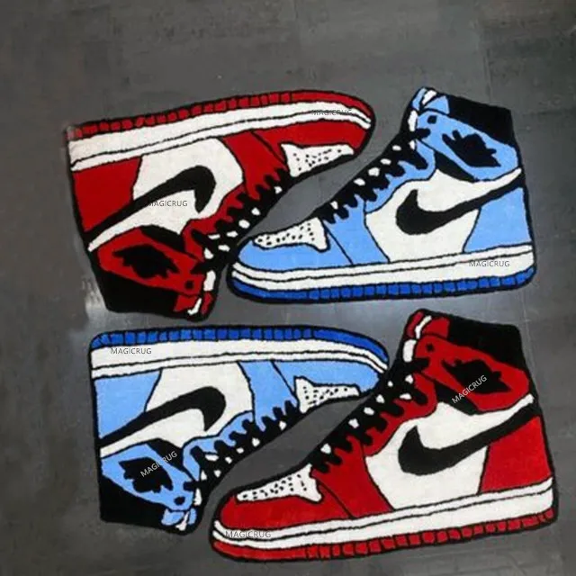 Air Jordan 1 Tufted Rug, Shoe Shaped Rug, Handmade Custom Rug