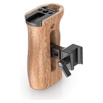Small Rig Universal Side Wooden NATO Handle Grip DSLR Camera Cage with Cold Shoe Mount Built-in Wrench  2187
