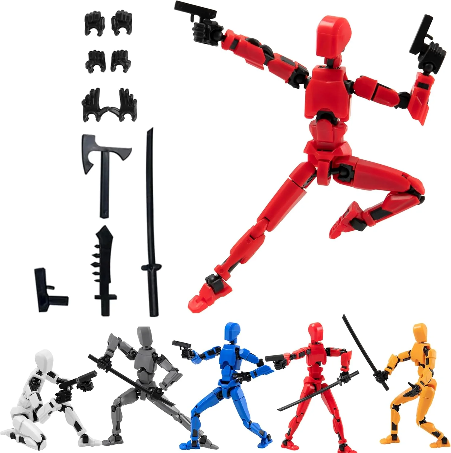 3D Dummy 13 Robot Anime Action Figures PVC Sensory Fidget Toys for Boys Autism Multi-Joints Movable Cool Gadget Gift Kids
