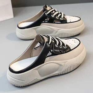 K8630 Slippers for Women, Half slippers for Women, Breathable Thick Soles for Increased Height, Versatile Sandals for Women