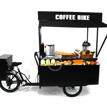 Electric Mobile Coffee Bike for Sale CE Approved Food Tricycle Customized Commercial Hot Dog Vending Cart 48V Trike Car 250cc