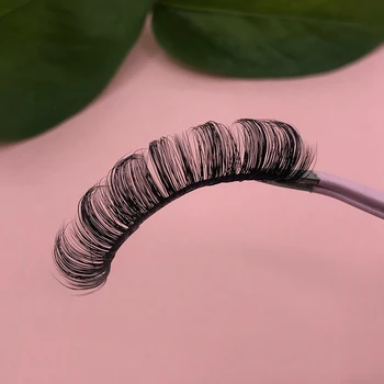 DC08 wholesale vendor russian lashes c d dd curl handmade full strip natural faux mink lashes with custom packaging