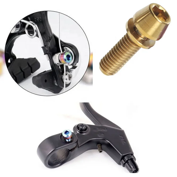 MTB Bike Stem Bolts and Washers Set Titanium Metric M6 X 16/18/20MM Tapered Head