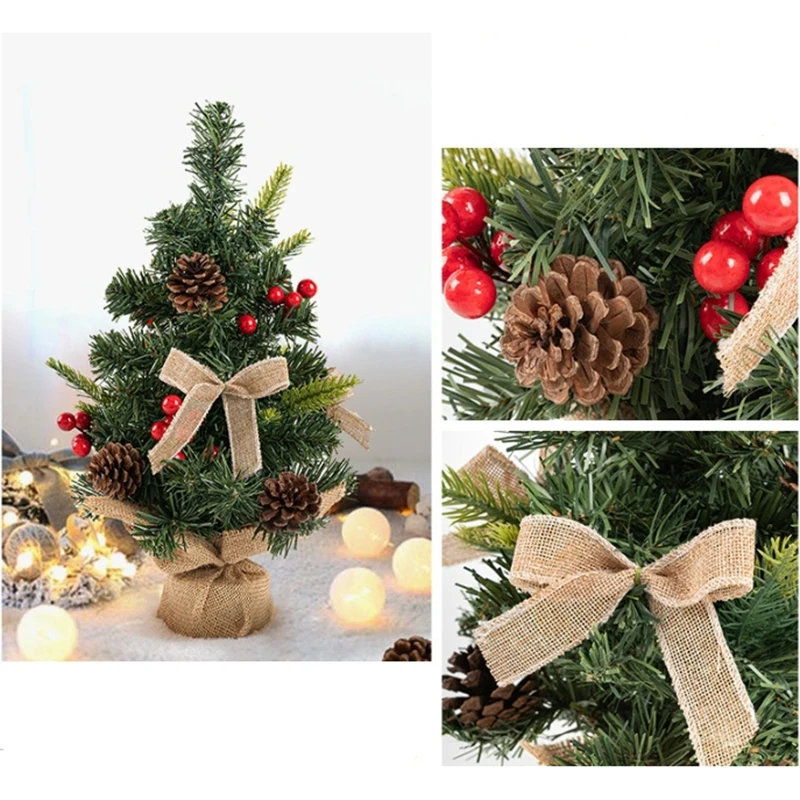 The Best Popular Led Warm Light Table Decoration Small Christmas Tree Custom 40cm Mini Tabletop Christmas Tree supplier