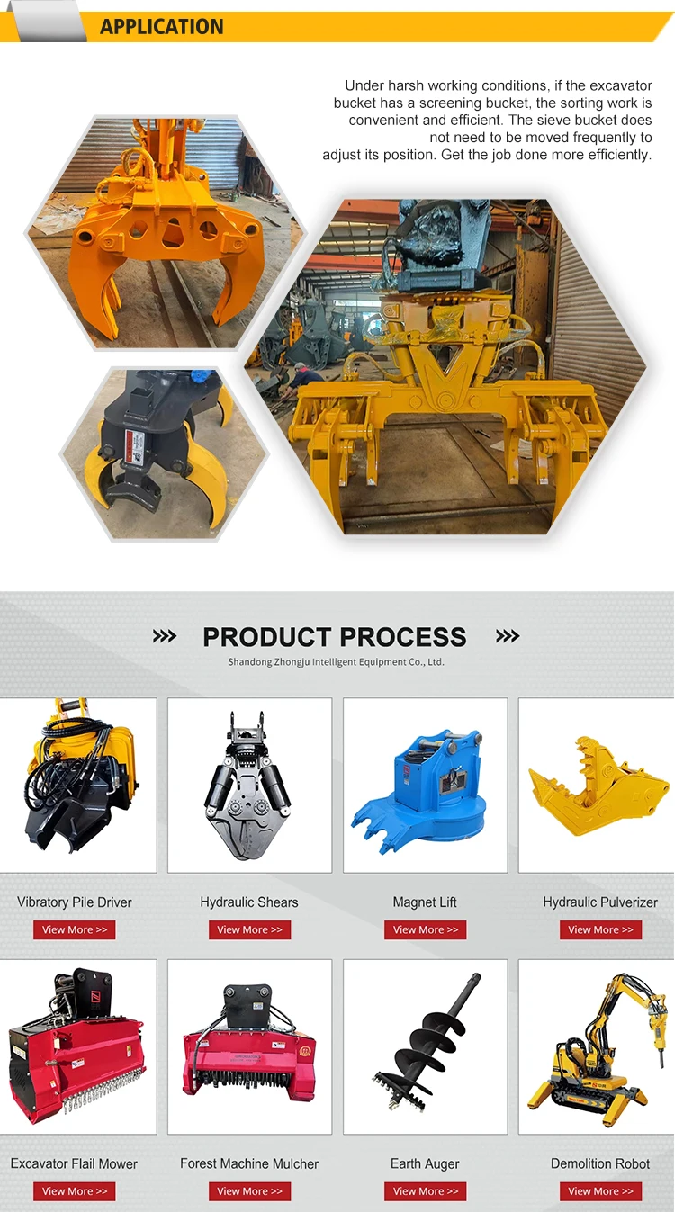 Excavator Pole Grab Pipe Grapples Hydraulic Rotary Wood Pipe Grapple