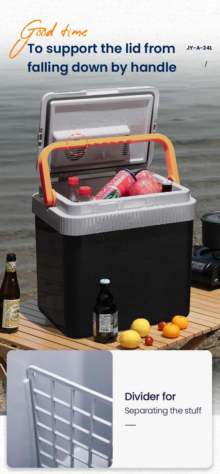 Evercool 12v 220v Ac Dc 24l Portable Cooling Electric Car Cooler Box