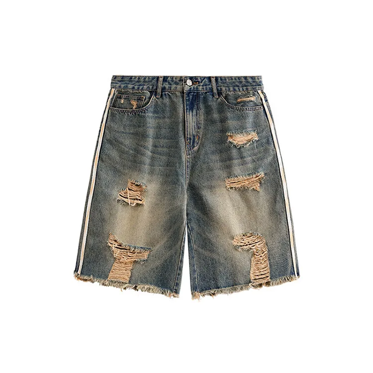 Shop XJYD Denim Shorts - Baggy Fit, Destroyed Distressed