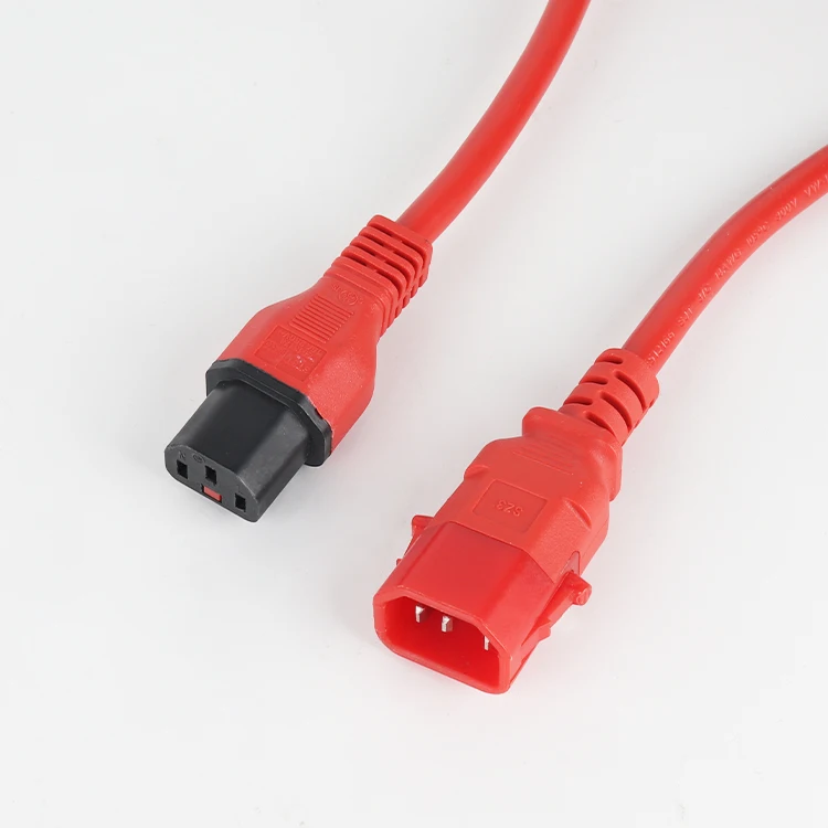 Custom Length Color C14 to C13 With Lock PDU Style Computer Power Extension Cable manufacture