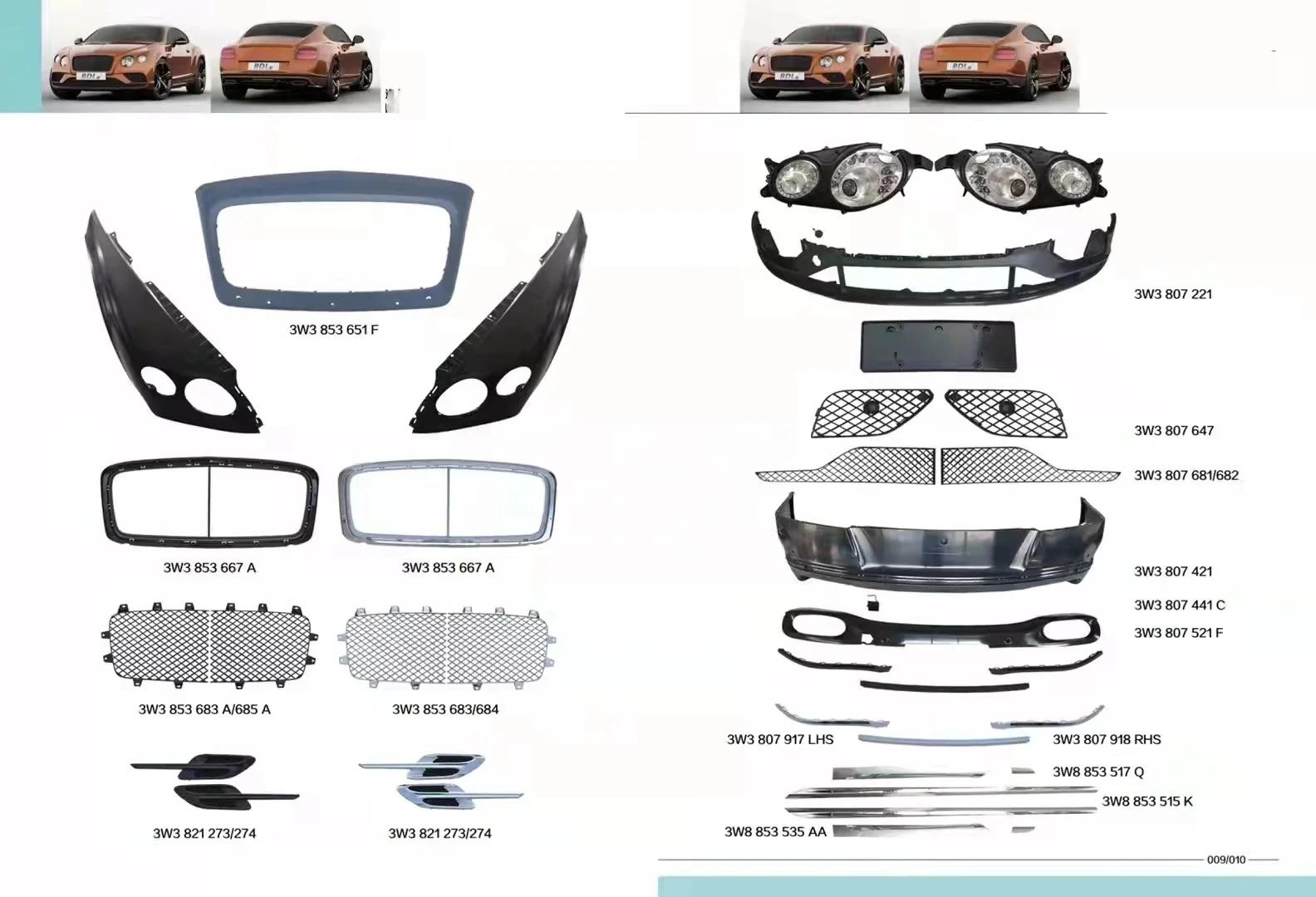 Professional Supply bumper for Bentley Continental GT 2016-2018  