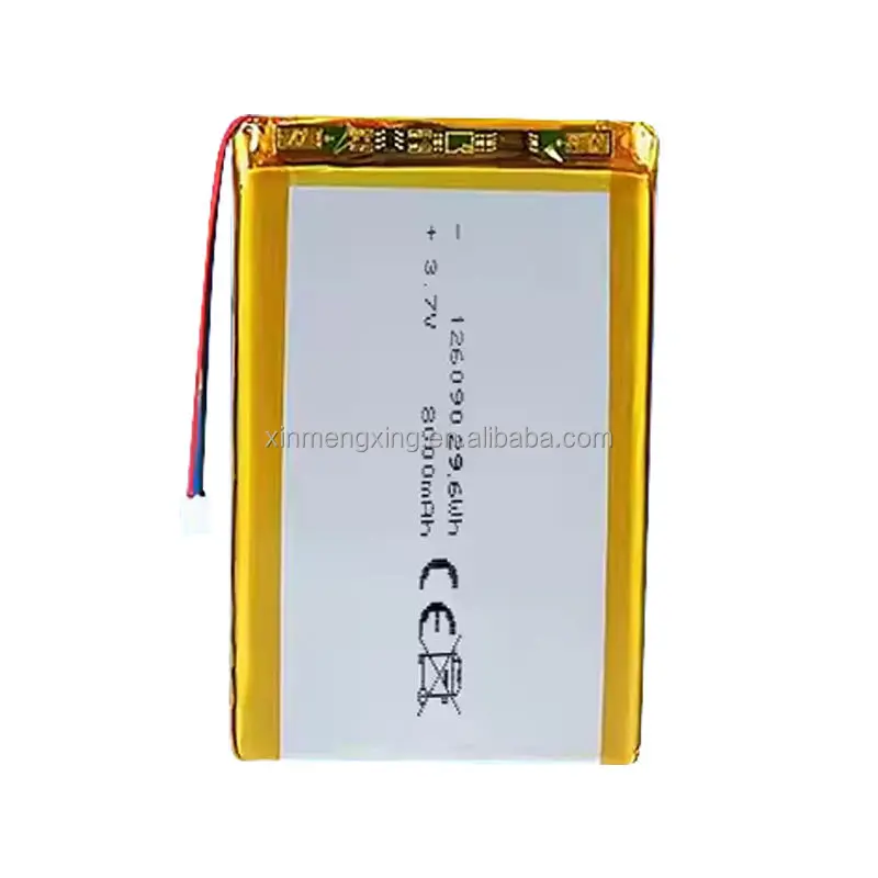 3.7V 8000mAh Li-Polymer Battery Pack 126090 | Rechargeable LiPo Battery with PCM / Custom OEM H0acbb3ce09094ffd857e344b487499dfj