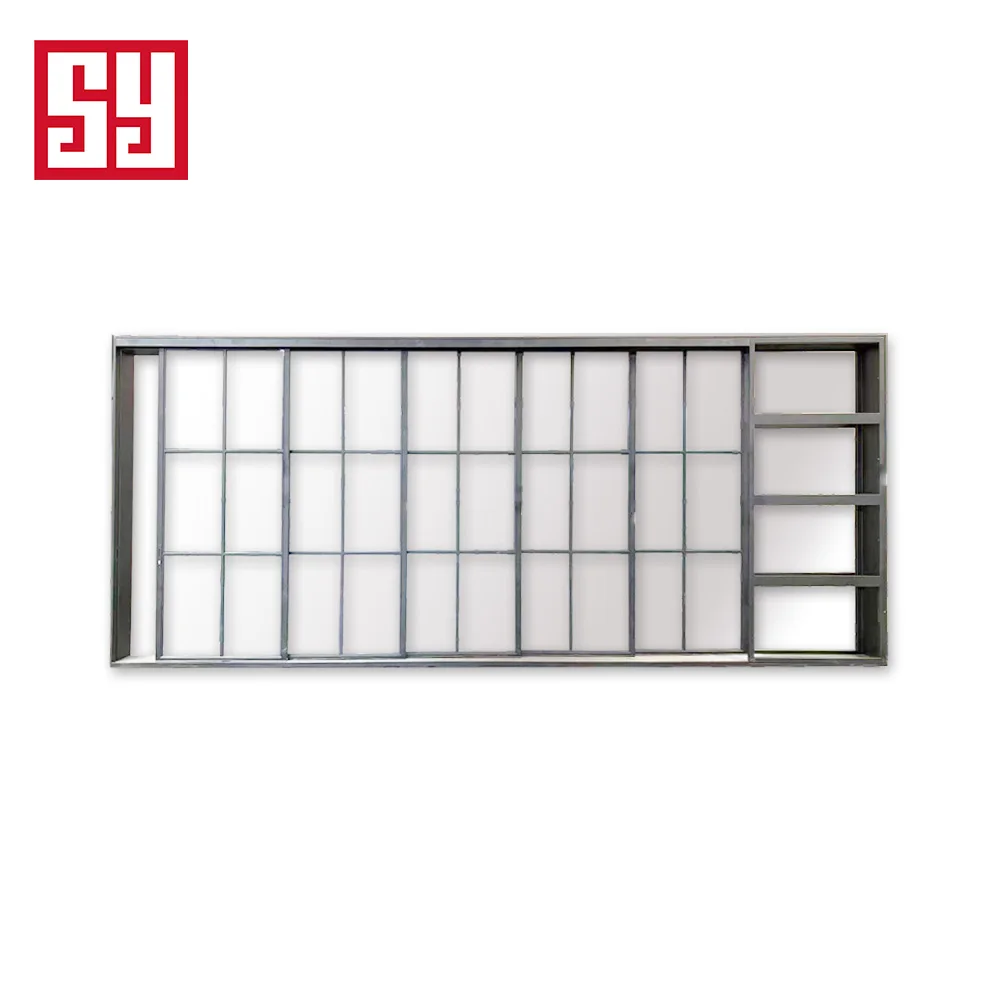 Modern French Wrought Iron Sliding Door with Double Glazing Finished Surface Windproof for Interior/Exterior Use in Villa Hotel