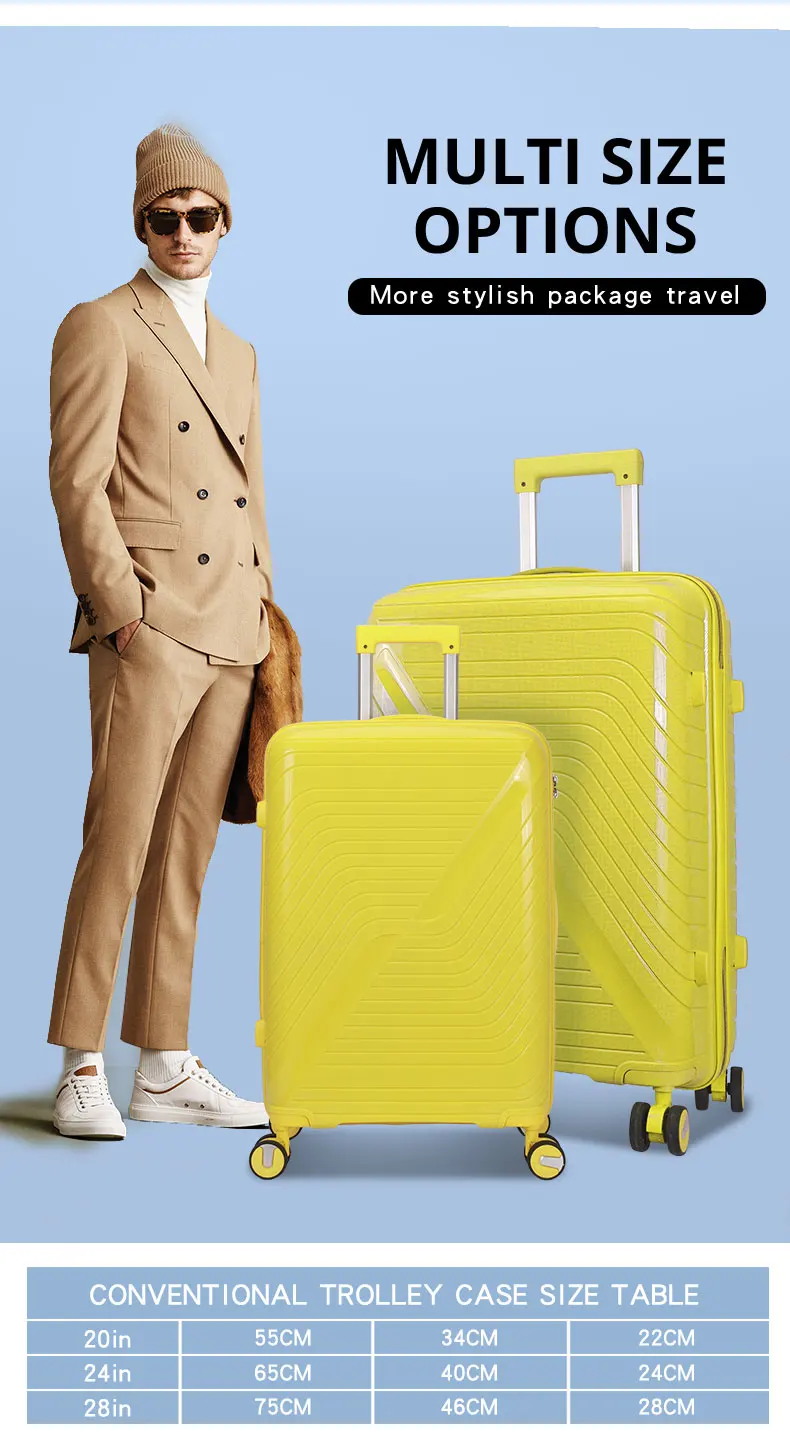 Zestaw bagażu z materiału PP wielobarwny, odporny na wstrząsy 10