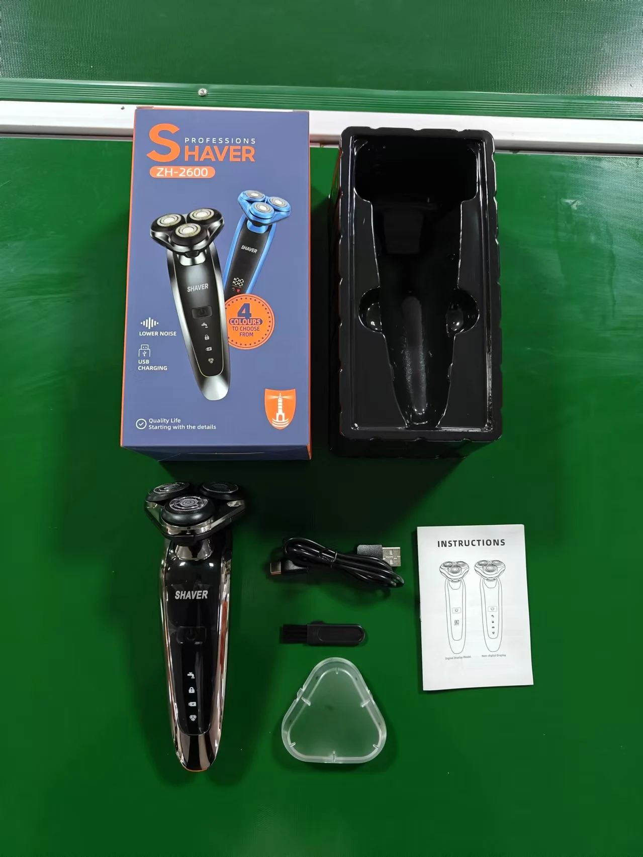 Three-Blade Rotary Electric Shaver USB Powered Waterproof Floating Rotating Type-C Charging for Household RV Hotel Use manufacture