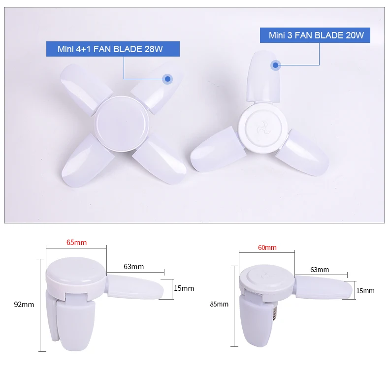 mini fan blade led bulb