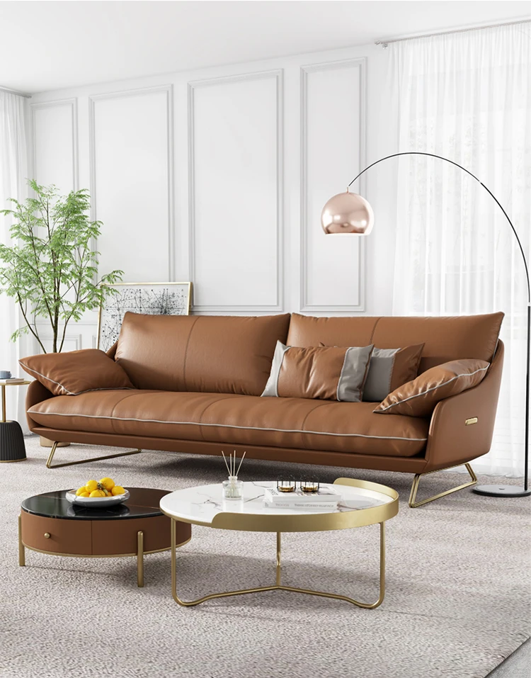 Modern Living Room Furniture Chesterfield Leather Sofas for Home Luxury ...