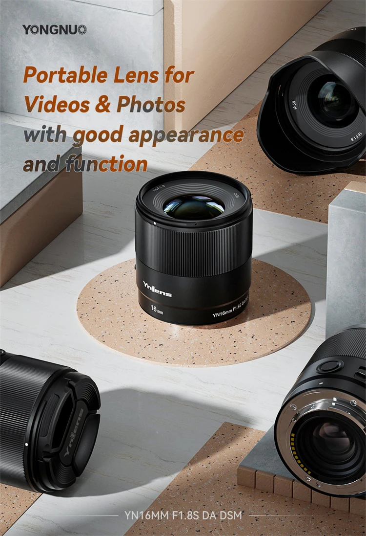 High Professional Camera Lens YONGNUO YN16mm F/1.8S DA DSM Lens