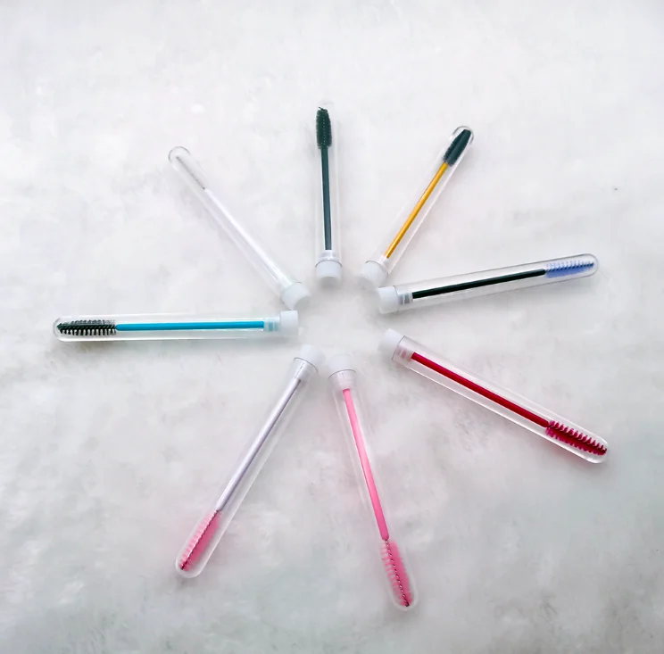 Wholesale Disposable Mascara Wands Eyelash Cleanser Brushes Tube Pink