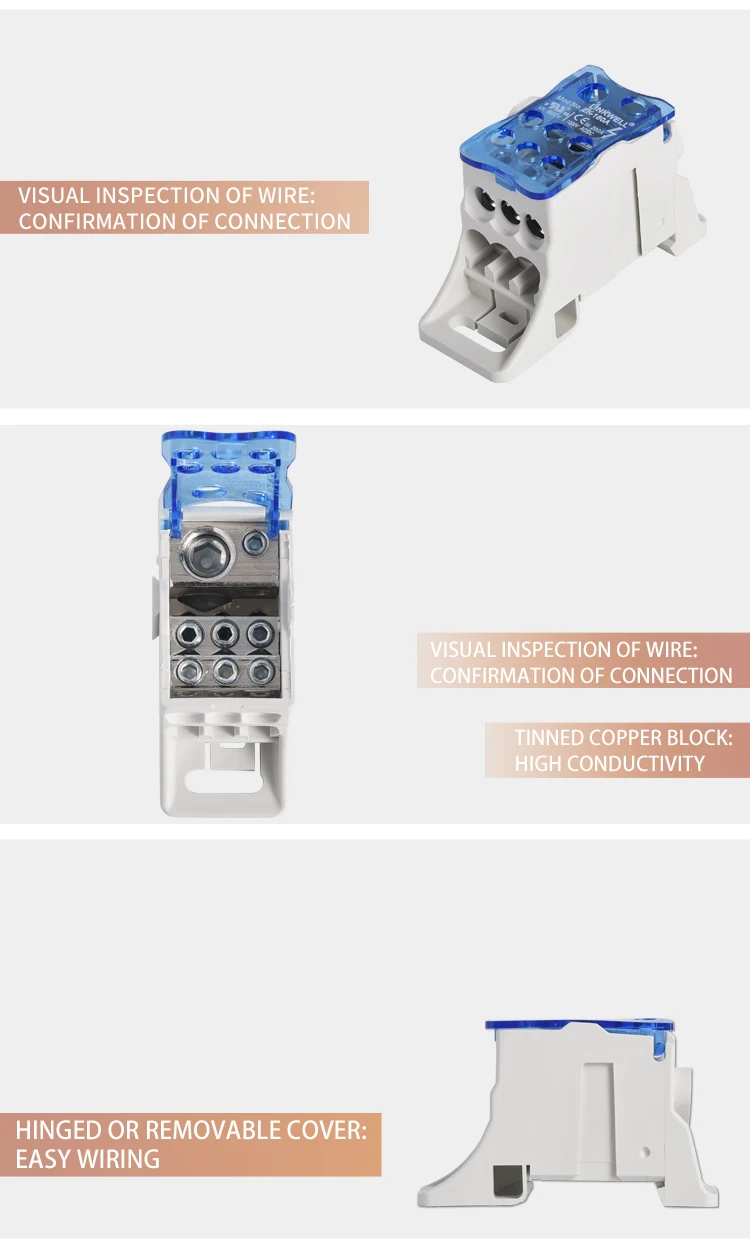 1 to 6 Branches Circuit Breaker Switch Terminal Block for 160A MCCB Wire Connector