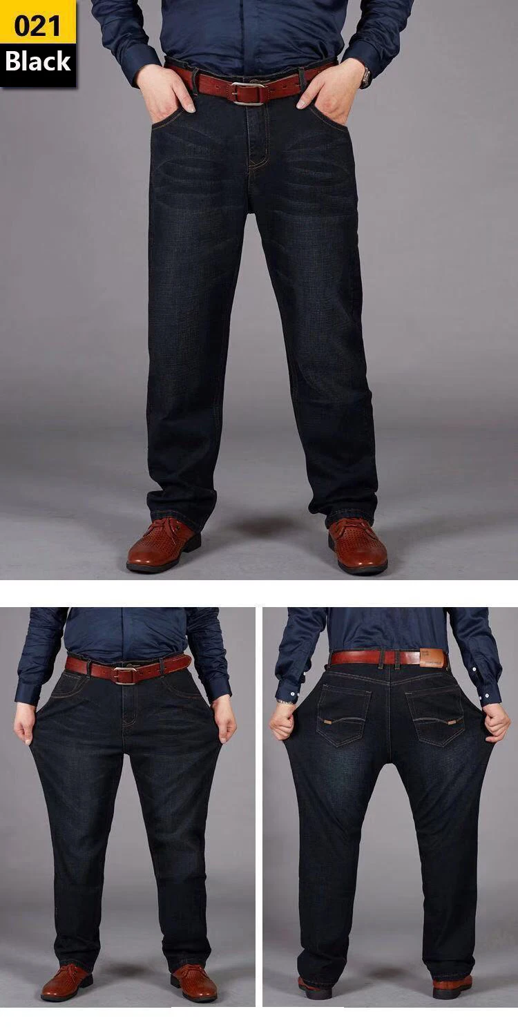 Wholesale Men Regular Straight Leg Loose Trousers Plus Size Men's Denim ...