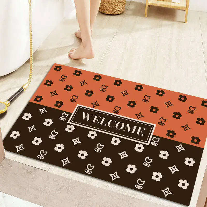 High Quality 100% Polyester Microfiber Soft Absorbent Bathroom Customized Color Anti Slip Pvc Bathroom Mat Floor