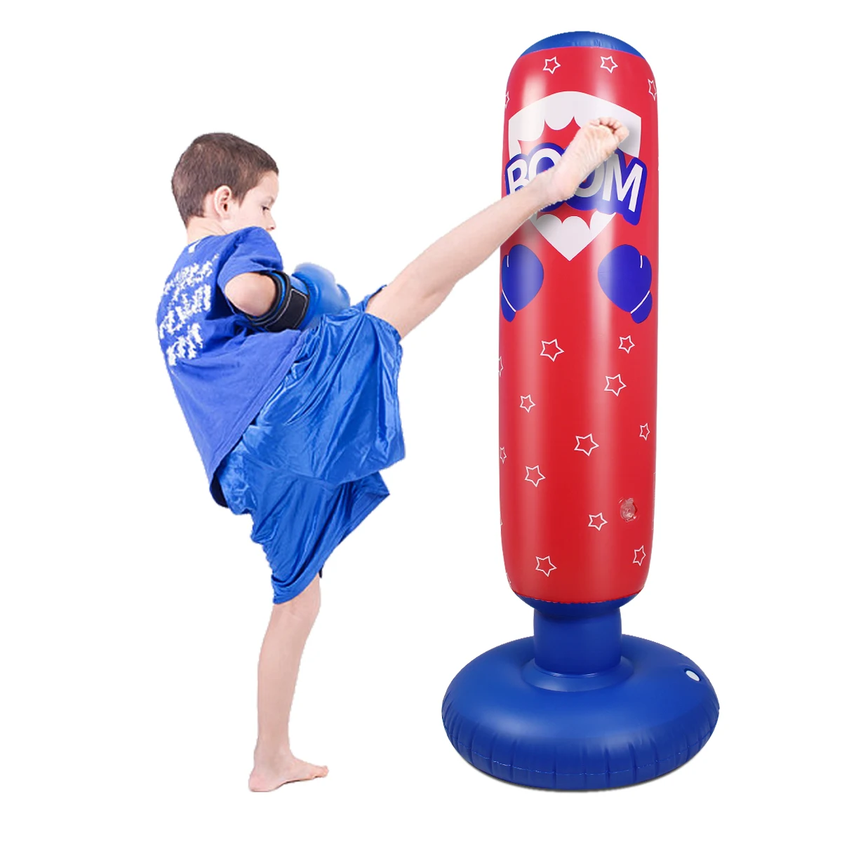 Kids Adult Standing Punching Bag Inflatable Tumbler Home Fitness Sandbags Column 