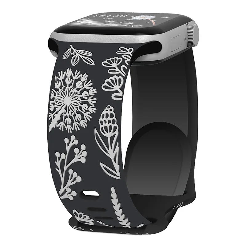 Wholesale Engraving Dual Layer Silicone Apple Watch Engrave Laser