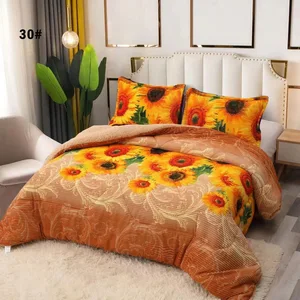 3piece Set High Quality Borrego Blanket for Winter Warm Comforter Set