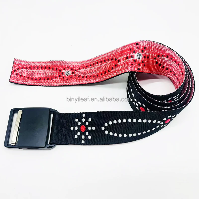 Custom Jacquard Logo Belt with Magnetic Buckle - Nylon Woven