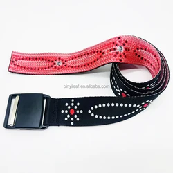 38MM Custom Logo Metal Magnetic Buckle Outdoor Sports Jacquard Ski