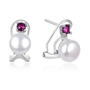 POLIVA Wholesale Price 925 Sterling Silver Earrings AAA Real Pearl Zircon Earring