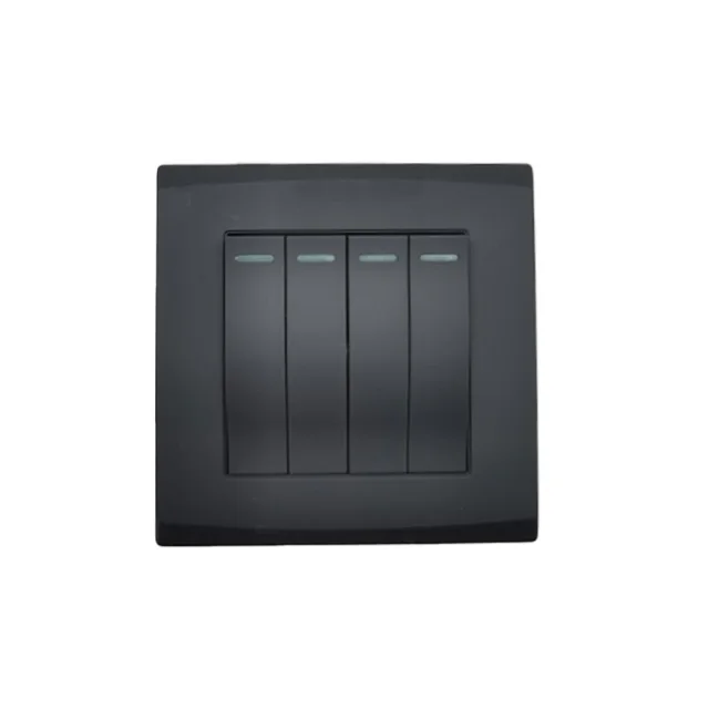 Hot Selling UK Standard 10A 250V High Quality Wall Switch Spray Paint Black Skin Feel Fashion for Home/Hotel