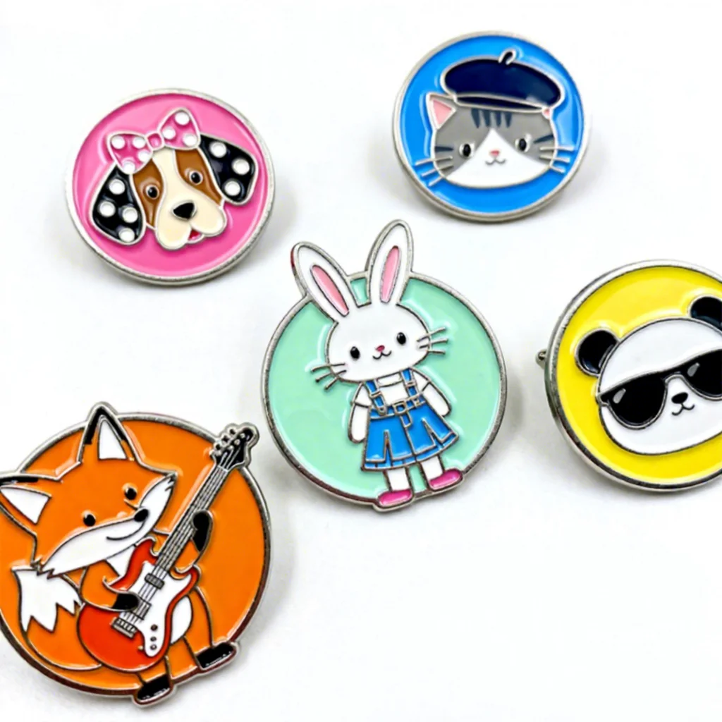 Ontwerp Uw Eigen Cartoon Logo Enamele Spelden Aangepast Persoonlijk Grappig Leuk Dier Metalen Broche Souvenir Speldjes Kleding Revers Spelden