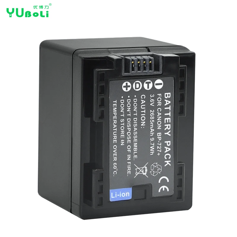 2685mAh BP-727 Camcorder Battery for Canon VIXIA HF HF R Digital