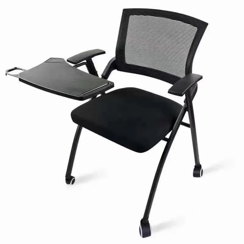 Folding Training Room with Castors Foldable Writing Table Classroom Pad Multipurpose Mesh Education Chairs for Conference image 5