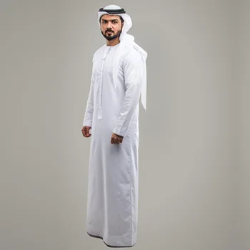 Khamis Arab Islamic Moroccan Qatar White Mens Jalabiya Kurta Pajama ...