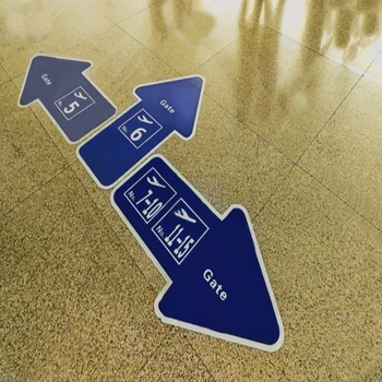 Custom Anti-Slip PVC Sign Vinyl Wall Floor Decals Social Distancing Grounding Sticker