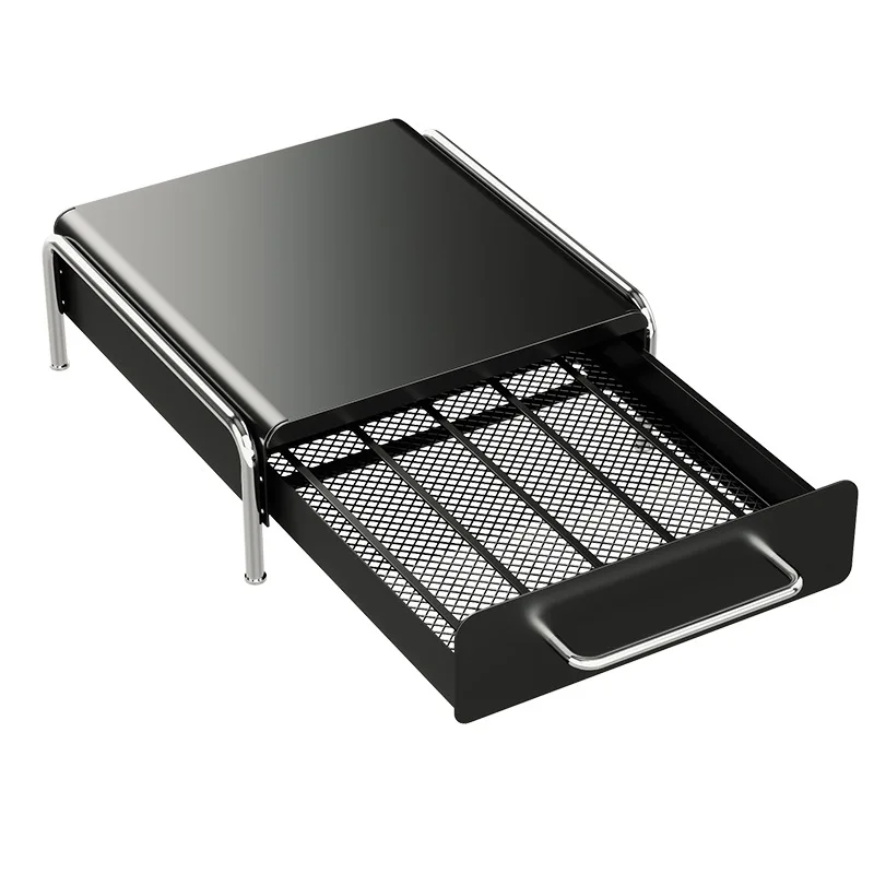 Suporte Moderno de Metal para Cápsulas de Café e Saquinhos de Chá, Base Multifuncional para Máquina de Café de Mesa com Componentes em Melamina